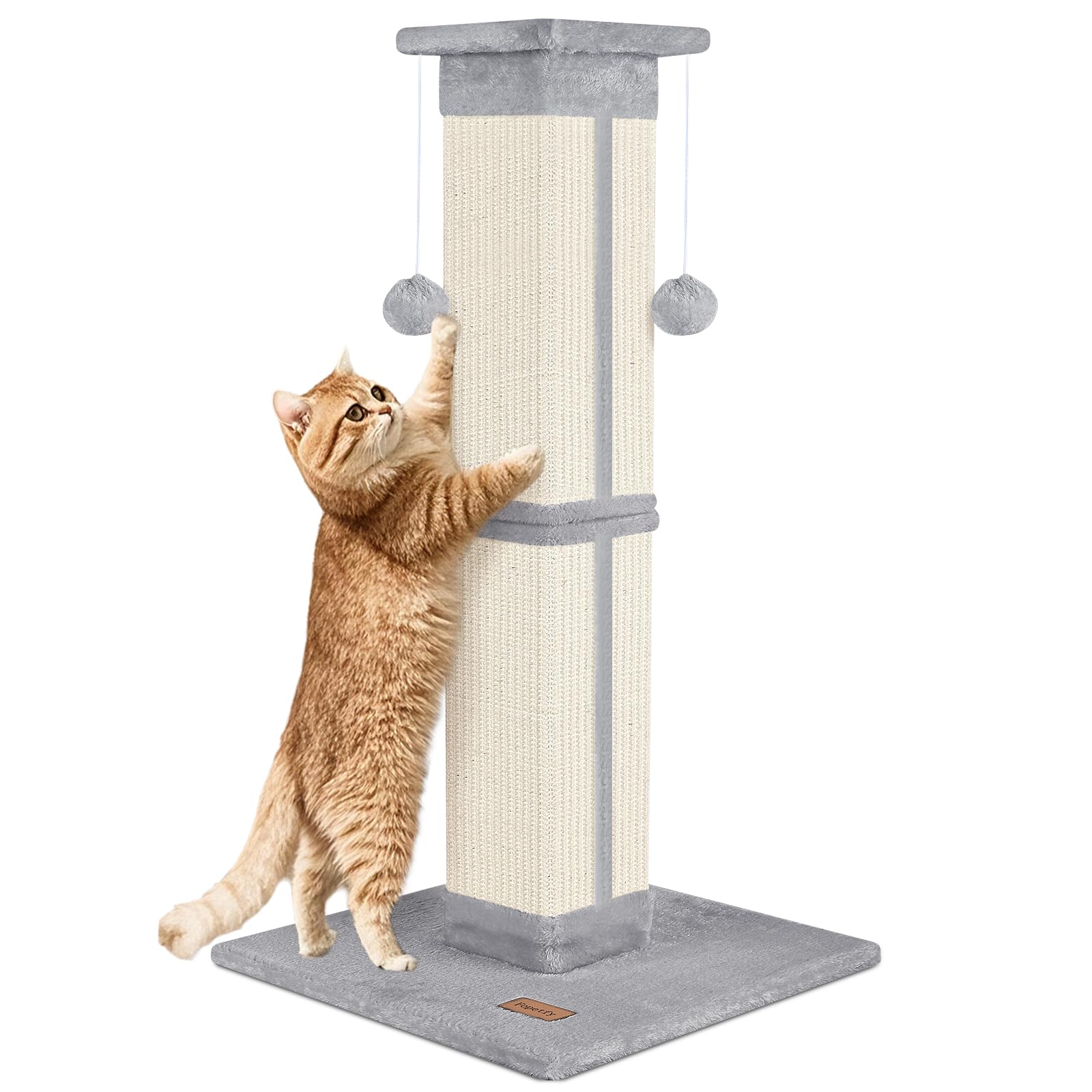 Fopetfy cat-scratching-post-33-inch-fully-stretching promotes full-body stretch for indoor cats.