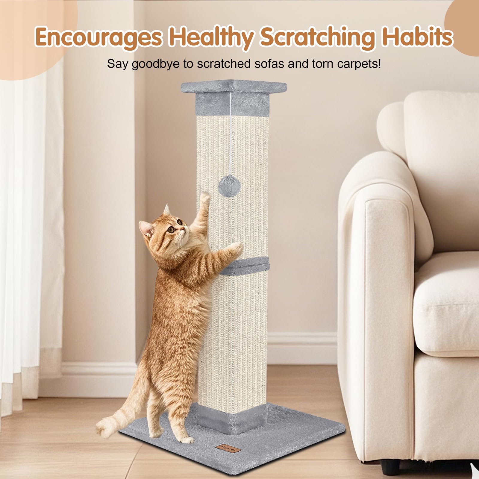 Fopetfy cat-scratching-post-durable-middle-structure emphasizes sturdy support for multi-cat households.