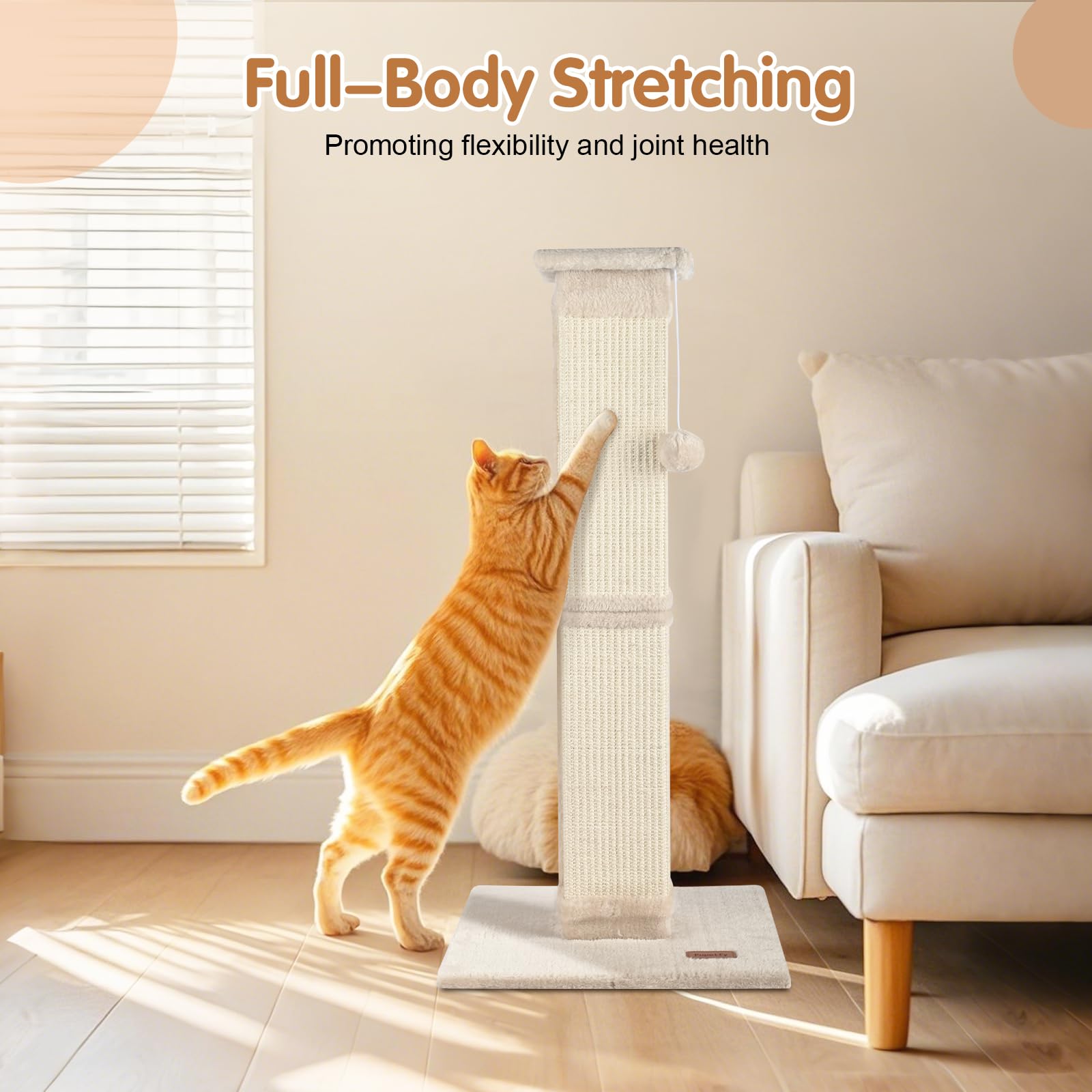 Fopetfy indoor-cat exercise post offers a dedicated space to stretch