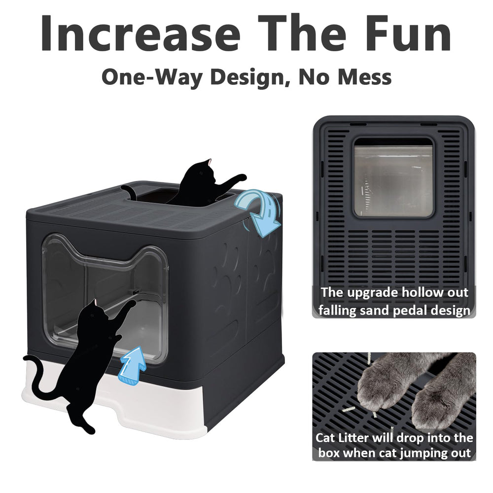 fophop enclosed cat toilet offers privacy and contained litter for tidy rooms.