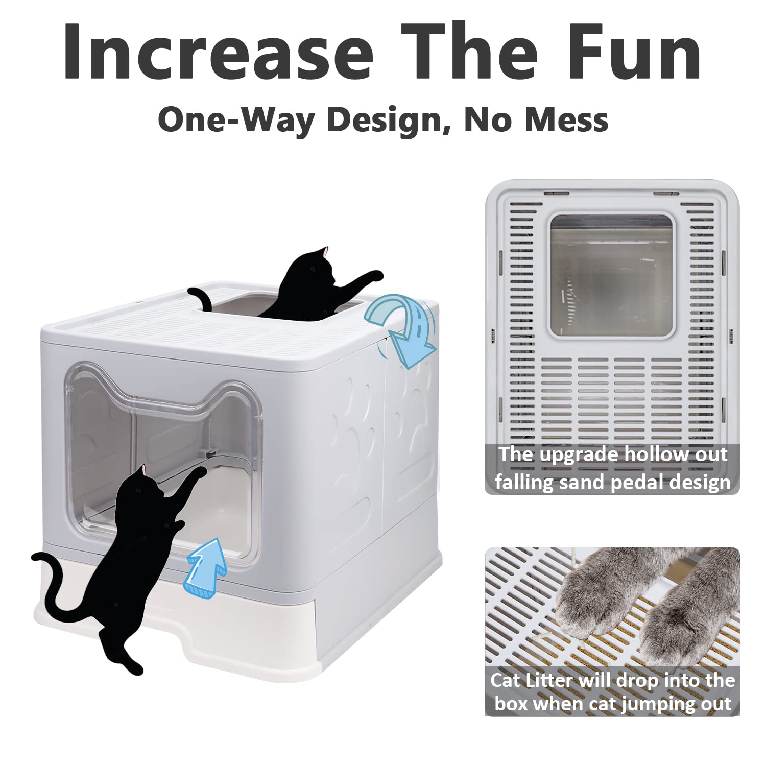 Fophop anti-splash pedal reduces litter scatter during jumps.