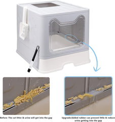 Fophop enclosed design provides private space while keeping litter contained.