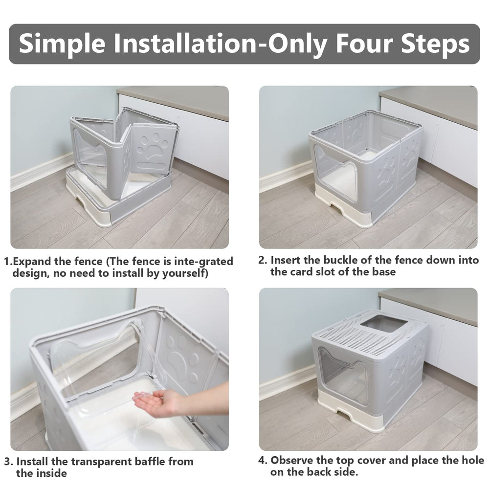Fophop included scoop and 2-in-1 brush streamline litter box upkeep.