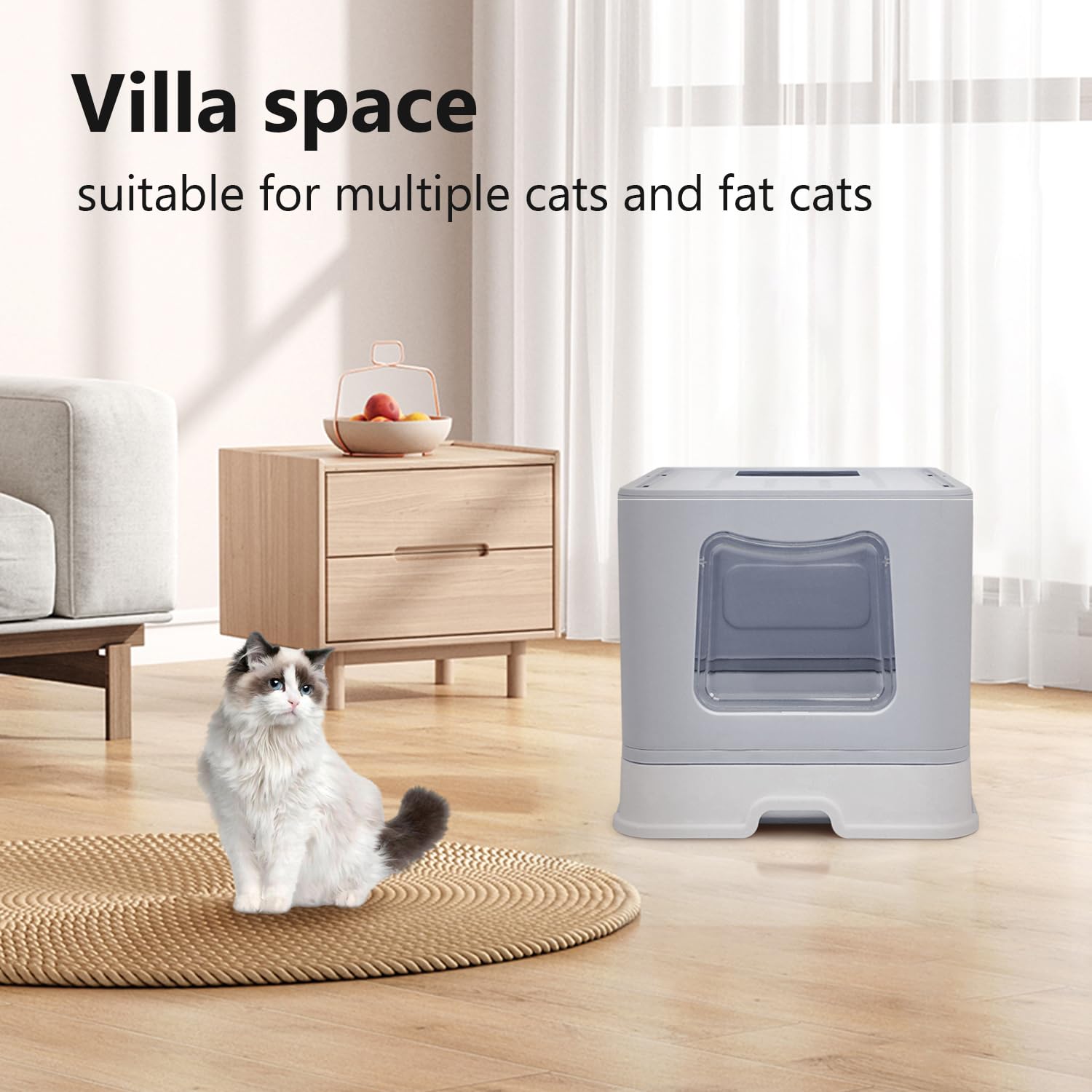 Fophop XL foldable litter box includes 2-in-1 cleaning brush
