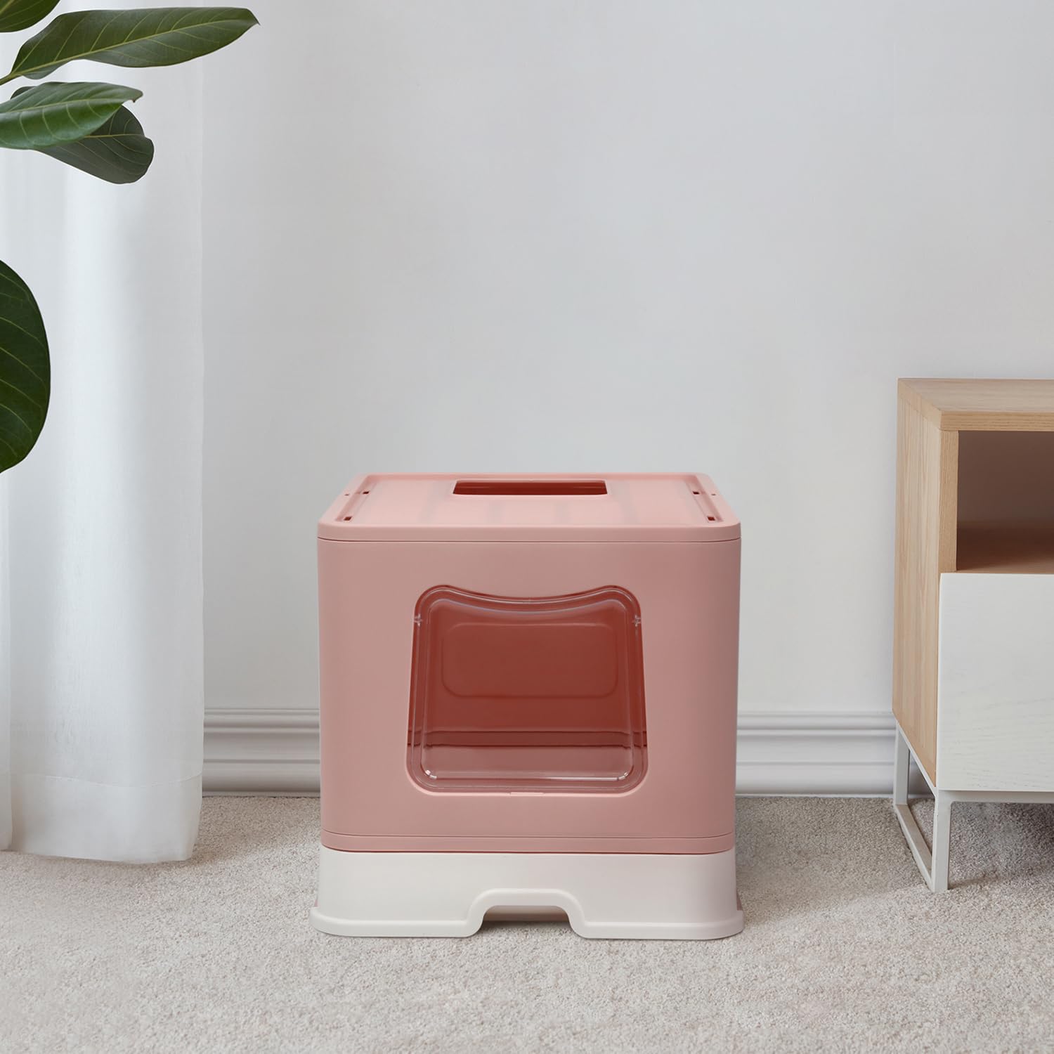 Fophop XL foldable litter box uses PS and PP plastics for durability.