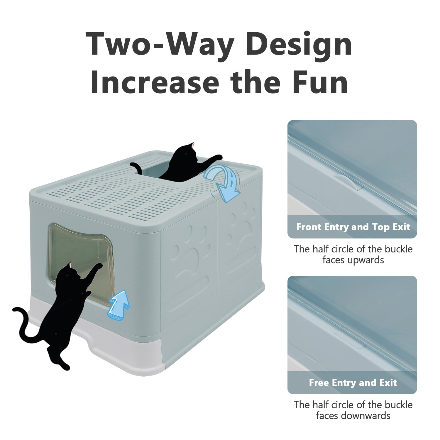 Fophop XL foldable cat litter box enclosed privacy for calmer, secure cat toilets.