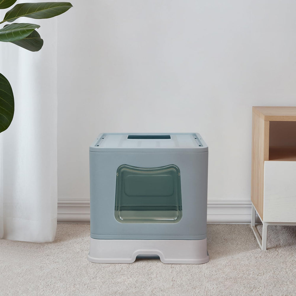 Fophop XL foldable cat litter box inner space supports comfortable cat turning.