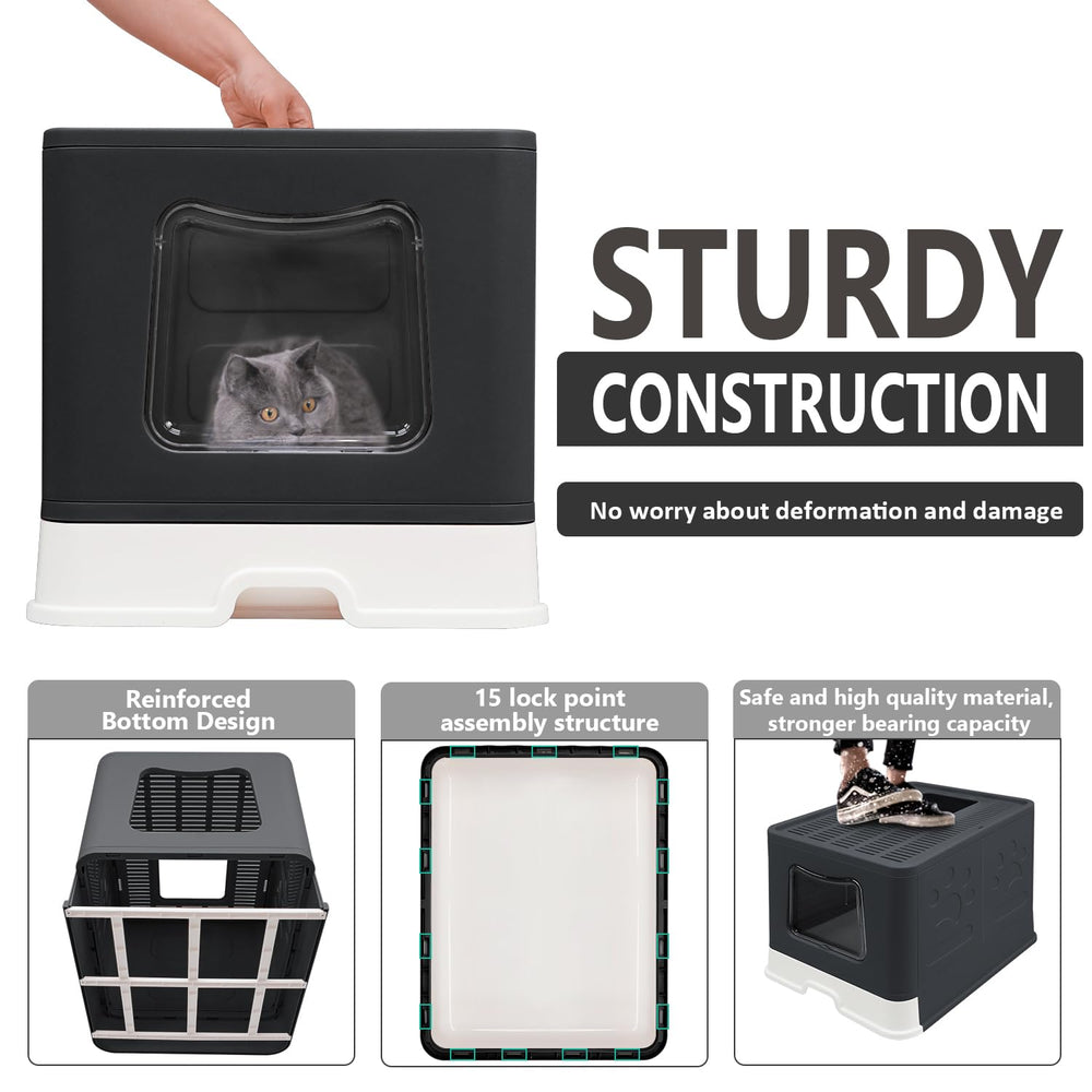 Fophop XL foldable litter box uses pet-safe PS and PP materials