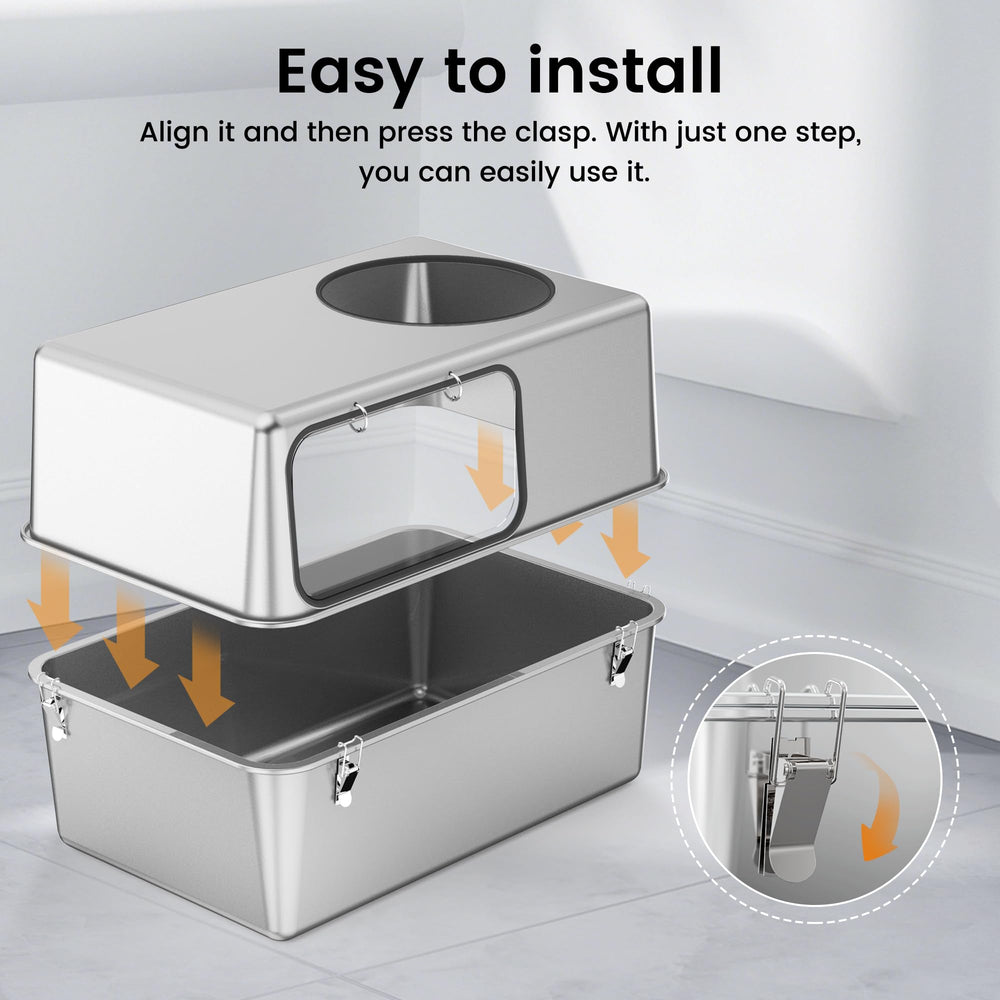 FOPUNB anti-slip pads and pedal stabilize the litter box.