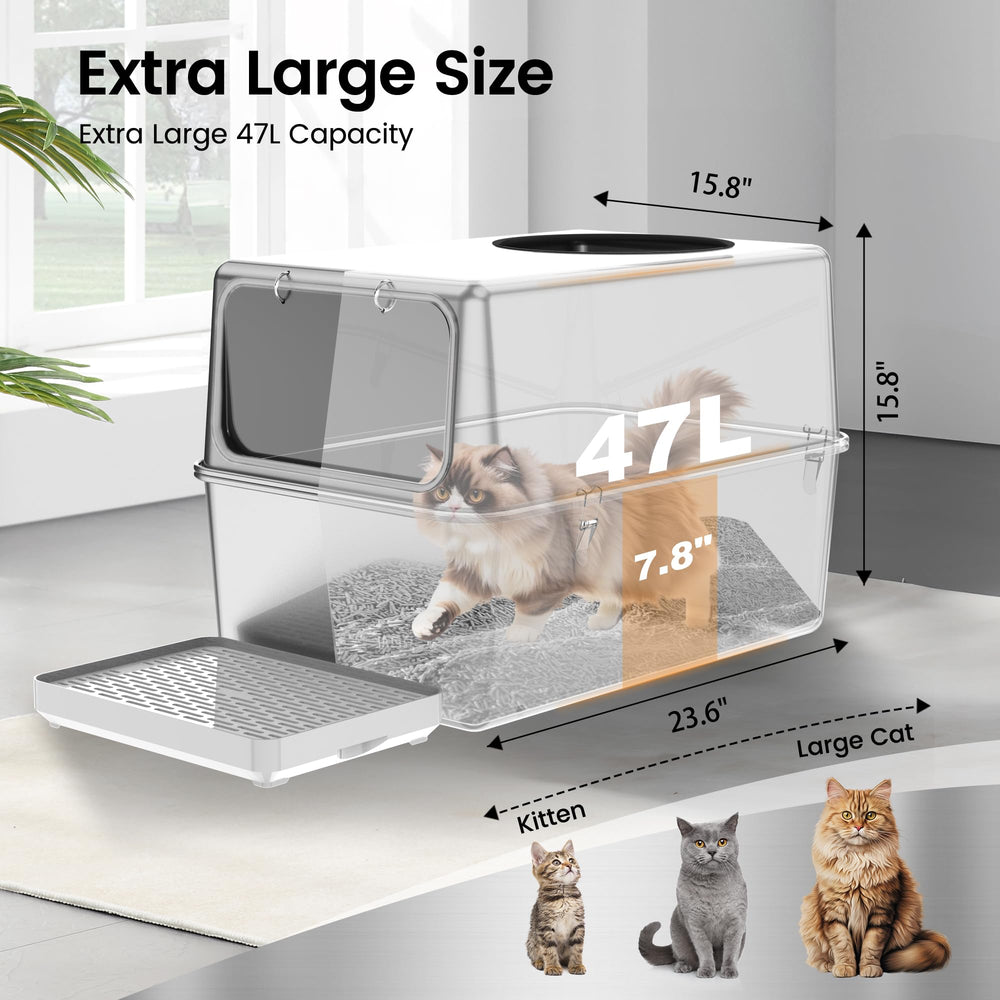 FOPUNB stainless steel litter box dog proof design prevents canine interference