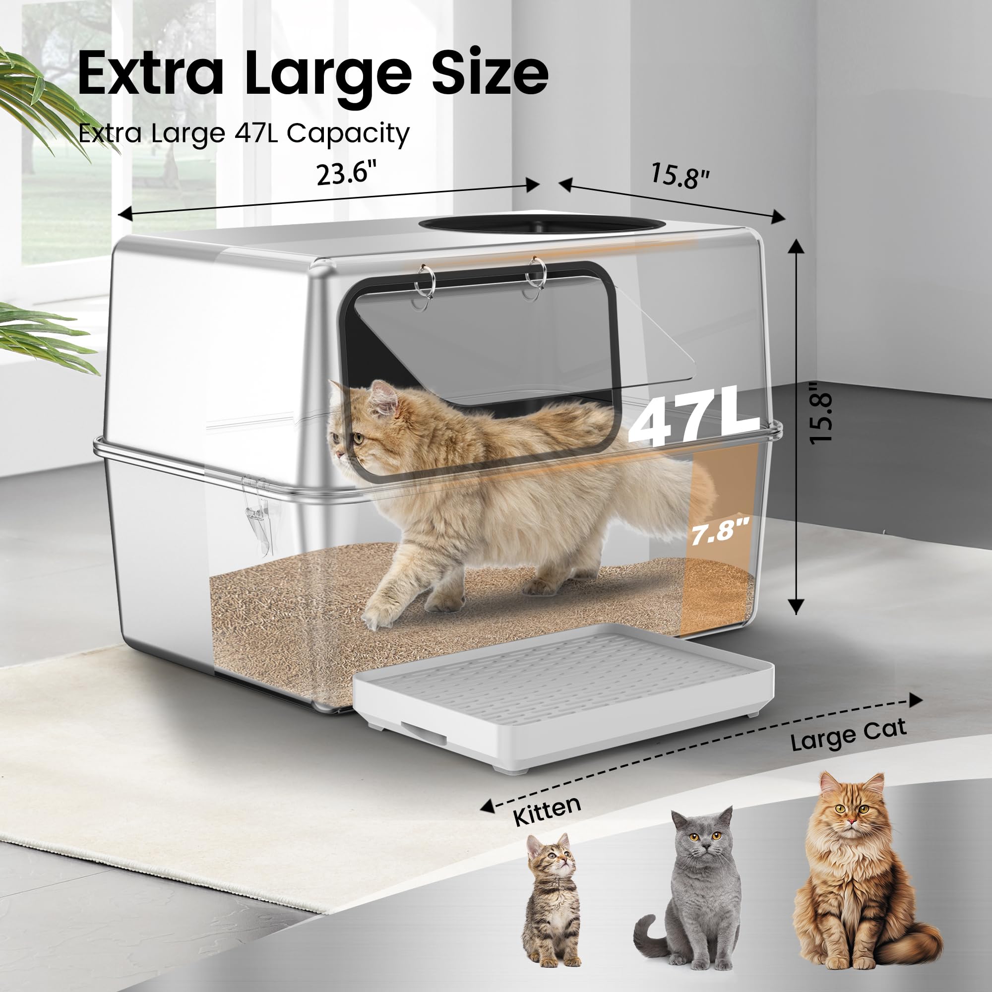 FOPUNB enclosed castle design adds privacy and safety for cats.