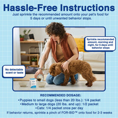 For-Bid helps maintain mealtime without changing your pet's food flavor.