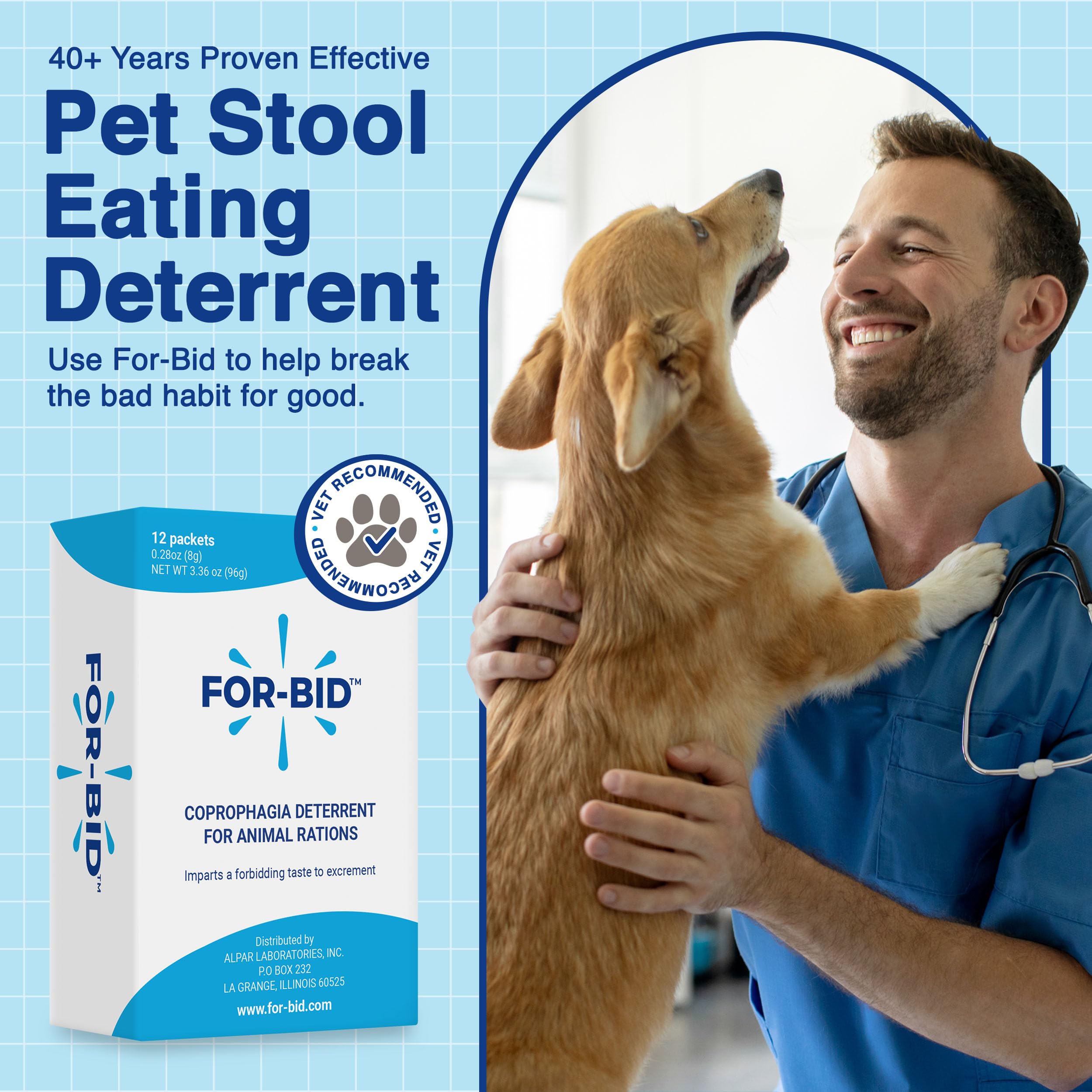For-Bid dog poop deterrent powder sprinkled on food for easy daily use