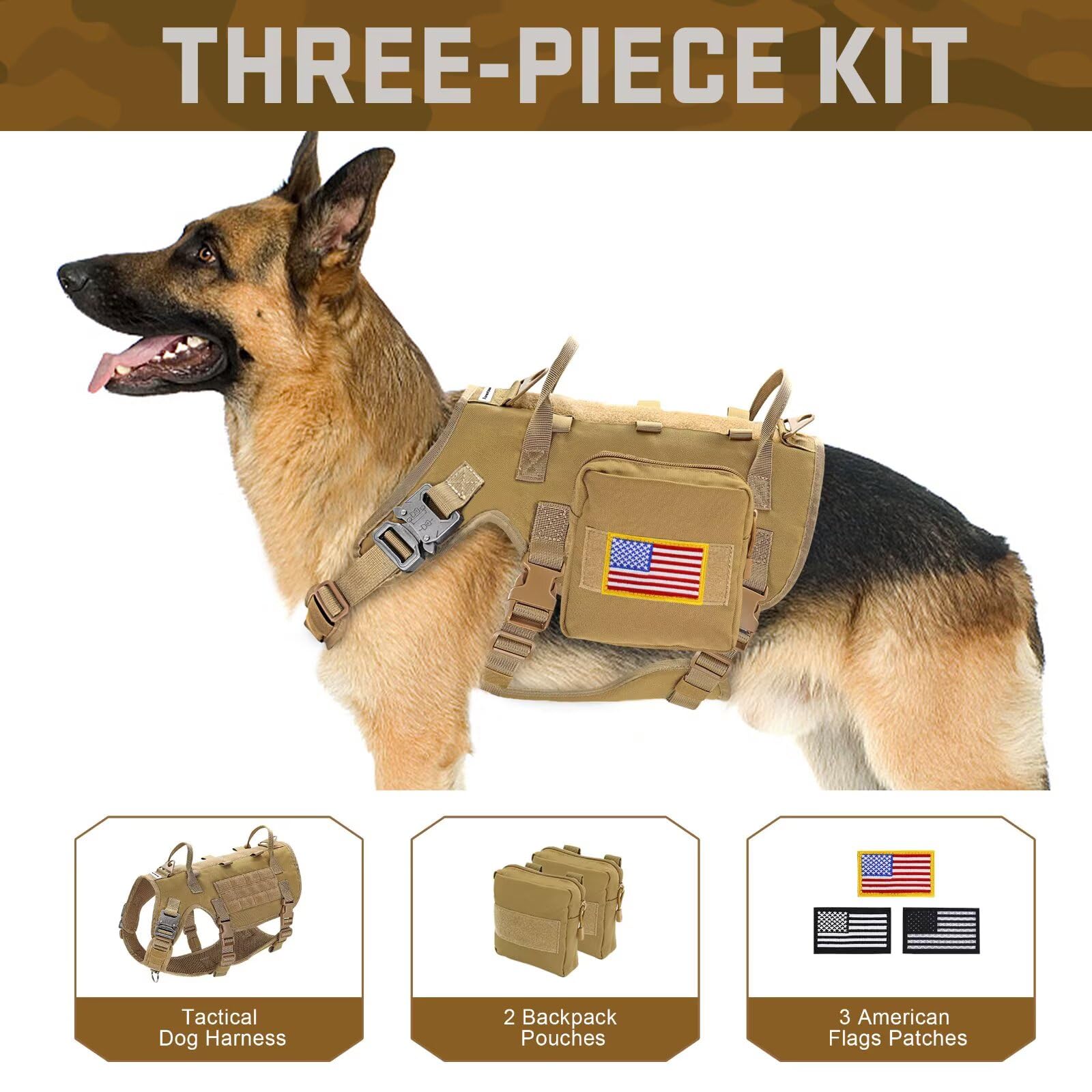 Forestpaw medium harness back view with dual handles and rugged build