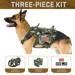 Forestpaw tactical harness medium back-view—dual handles for secure lifting.