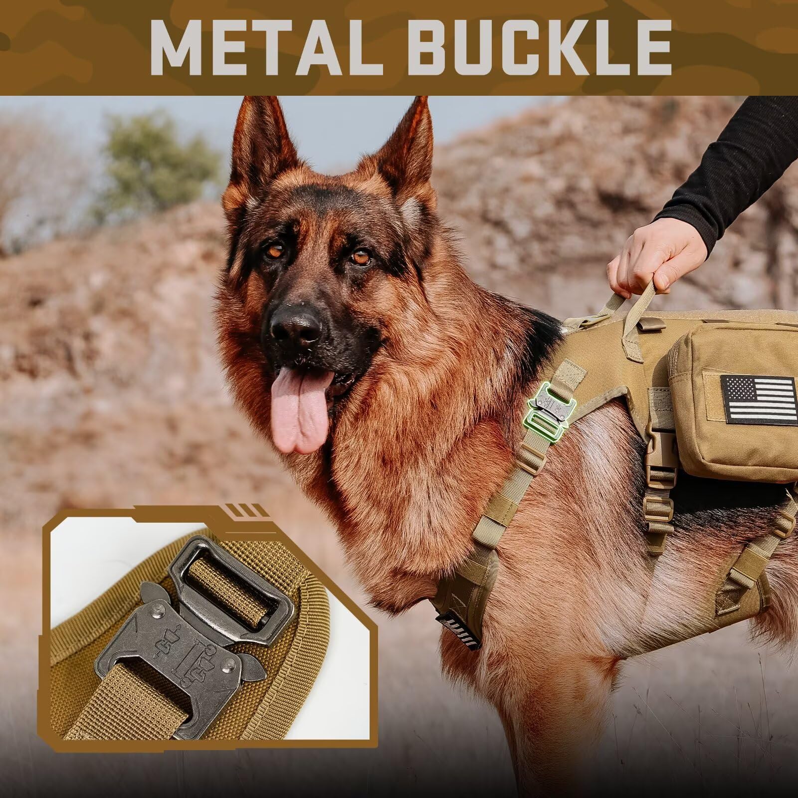 Forestpaw medium harness with MOLLE backpacks for gear storage on the go