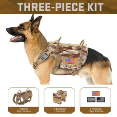 Forestpaw harness side view with dual handles, guiding dogs with confident traction.