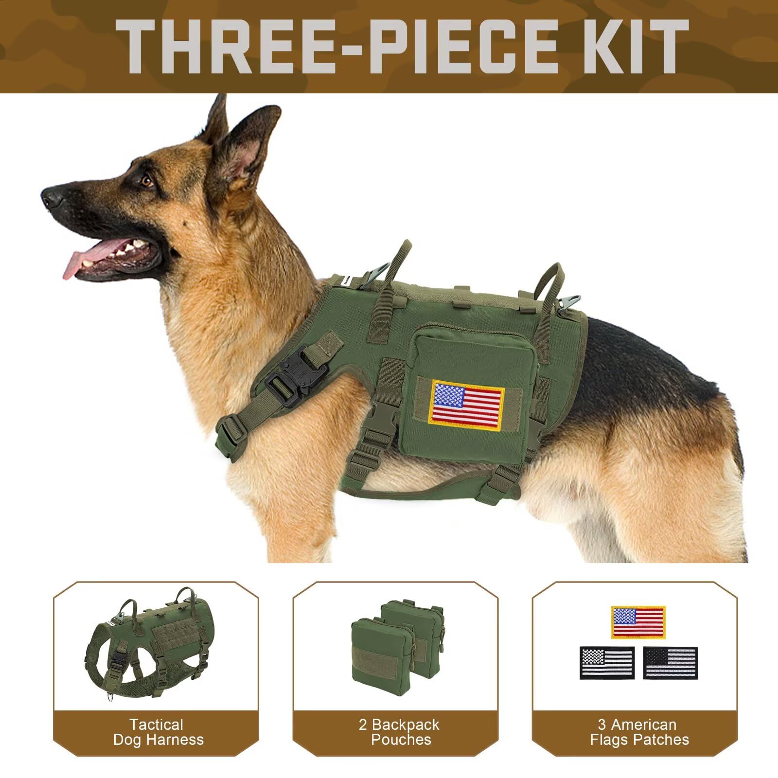 Forestpaw dog harness side view highlights durable 1000D nylon for rugged adventures