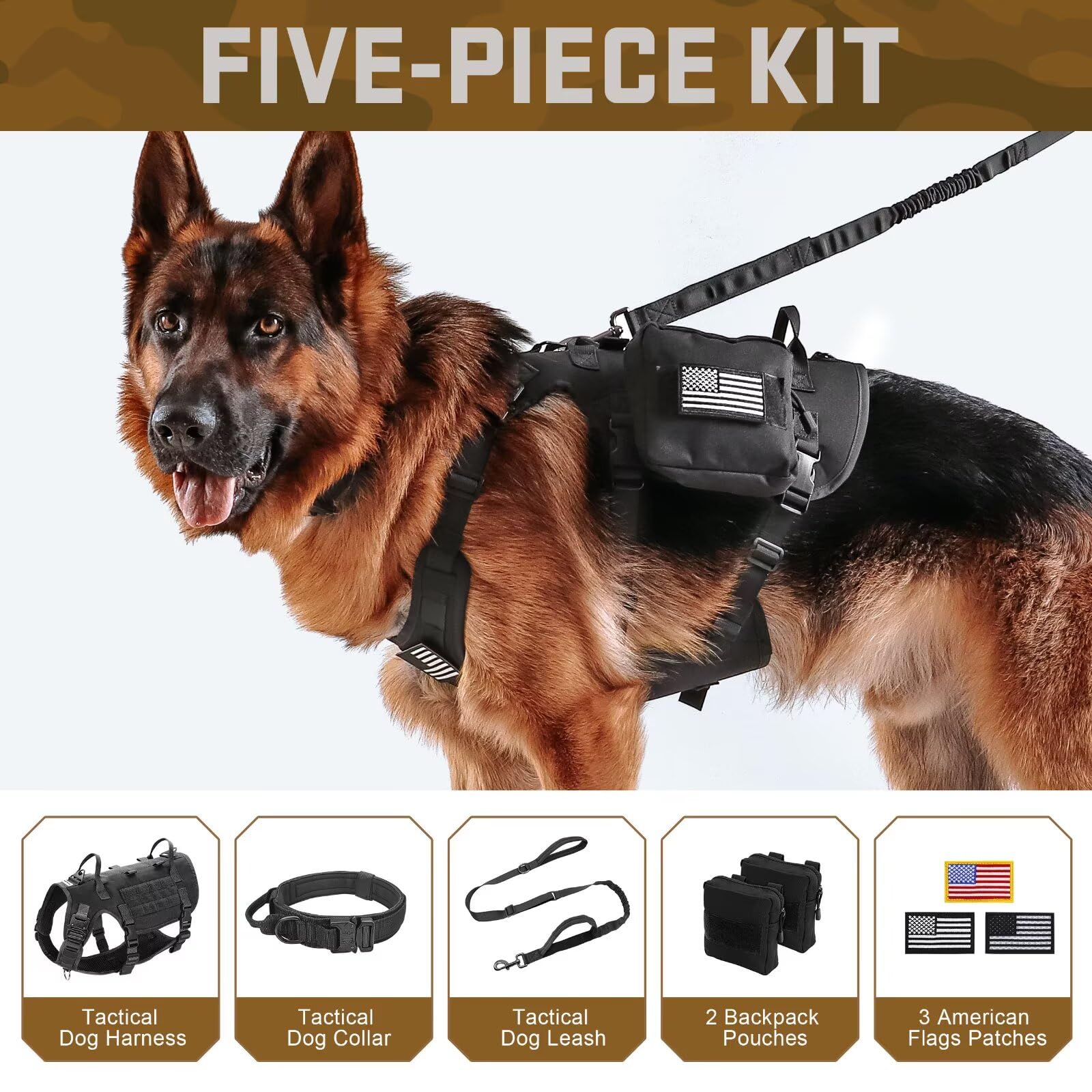 Forestpaw tactical collar with foldable handle and quick-release buckle for safe close-control