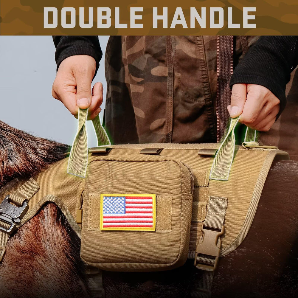 Forestpaw MOLLE backpacks image highlighting storage for treats and essentials.