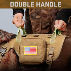Forestpaw MOLLE backpacks image highlighting storage for treats and essentials.