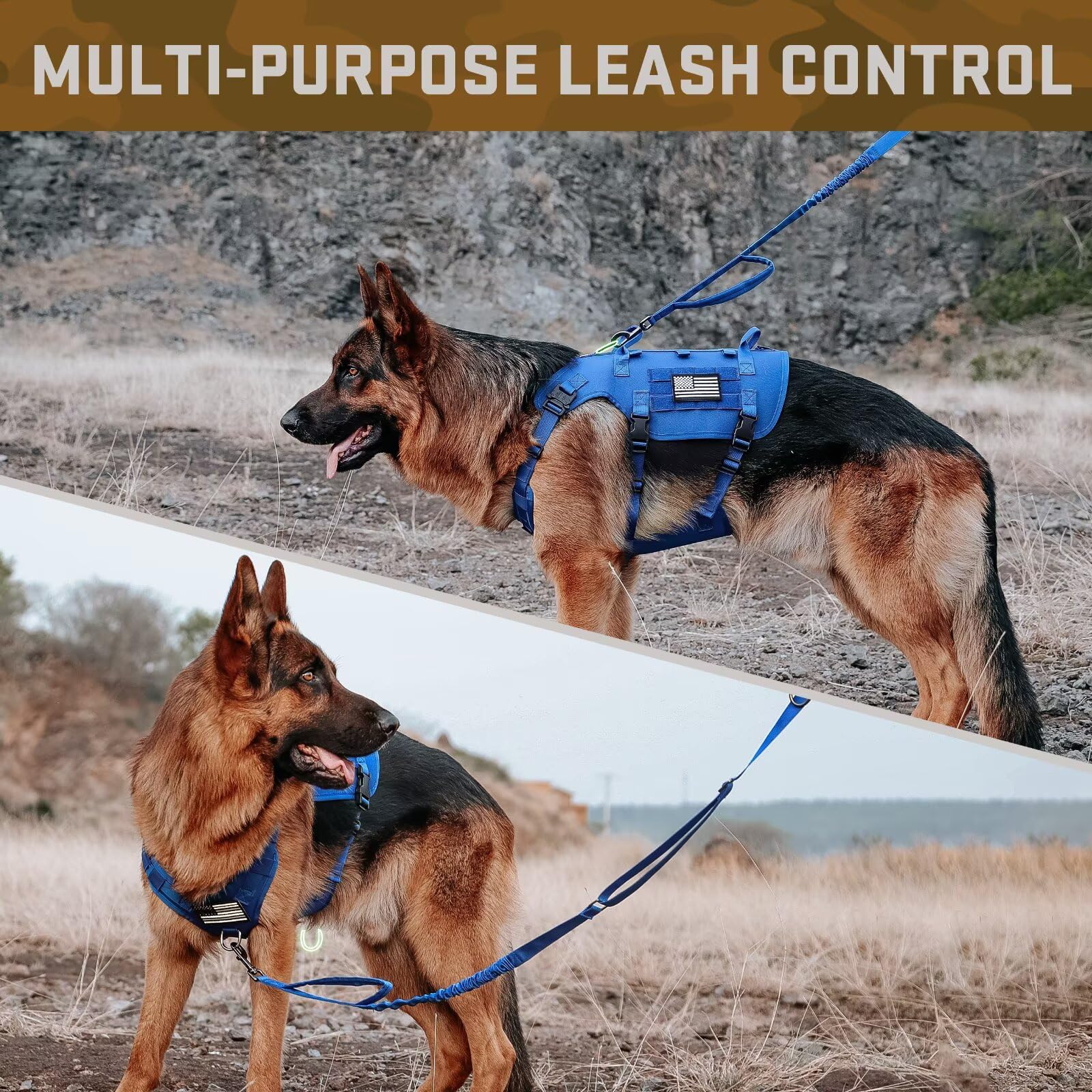 Forestpaw blue MOLLE backpack right demonstrates rugged durability