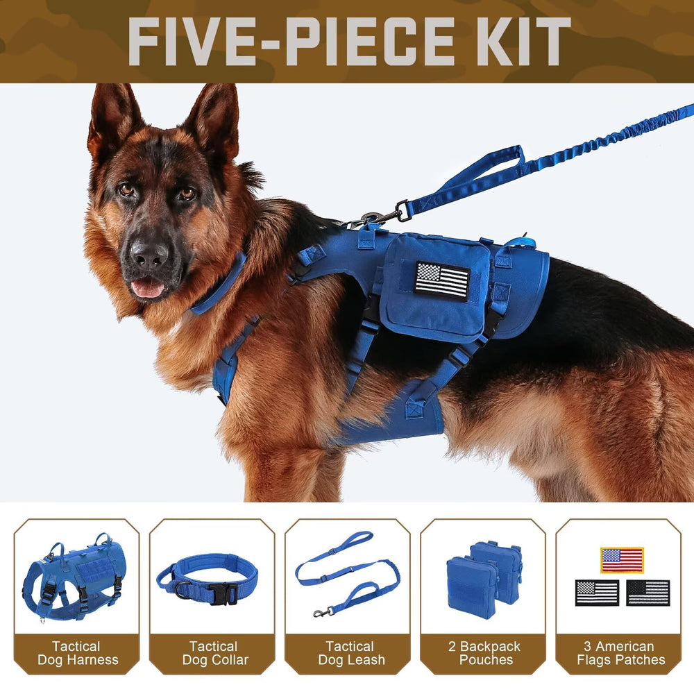 Forestpaw tactical dog harness back view with reinforced handle for secure control.