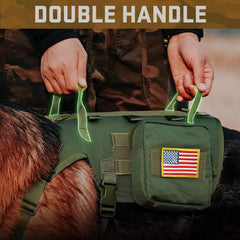 Forestpaw tactical dog harness front D-ring closeup highlights no-pull feature