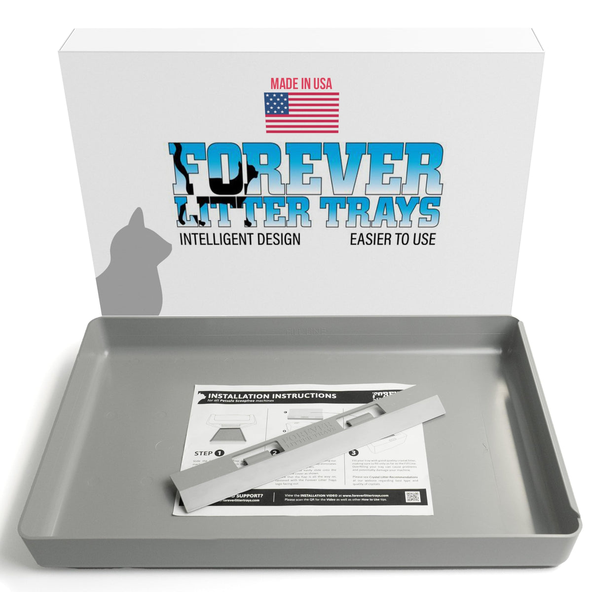 Forever Litter Trays clip-on flap demonstrates mess-free use