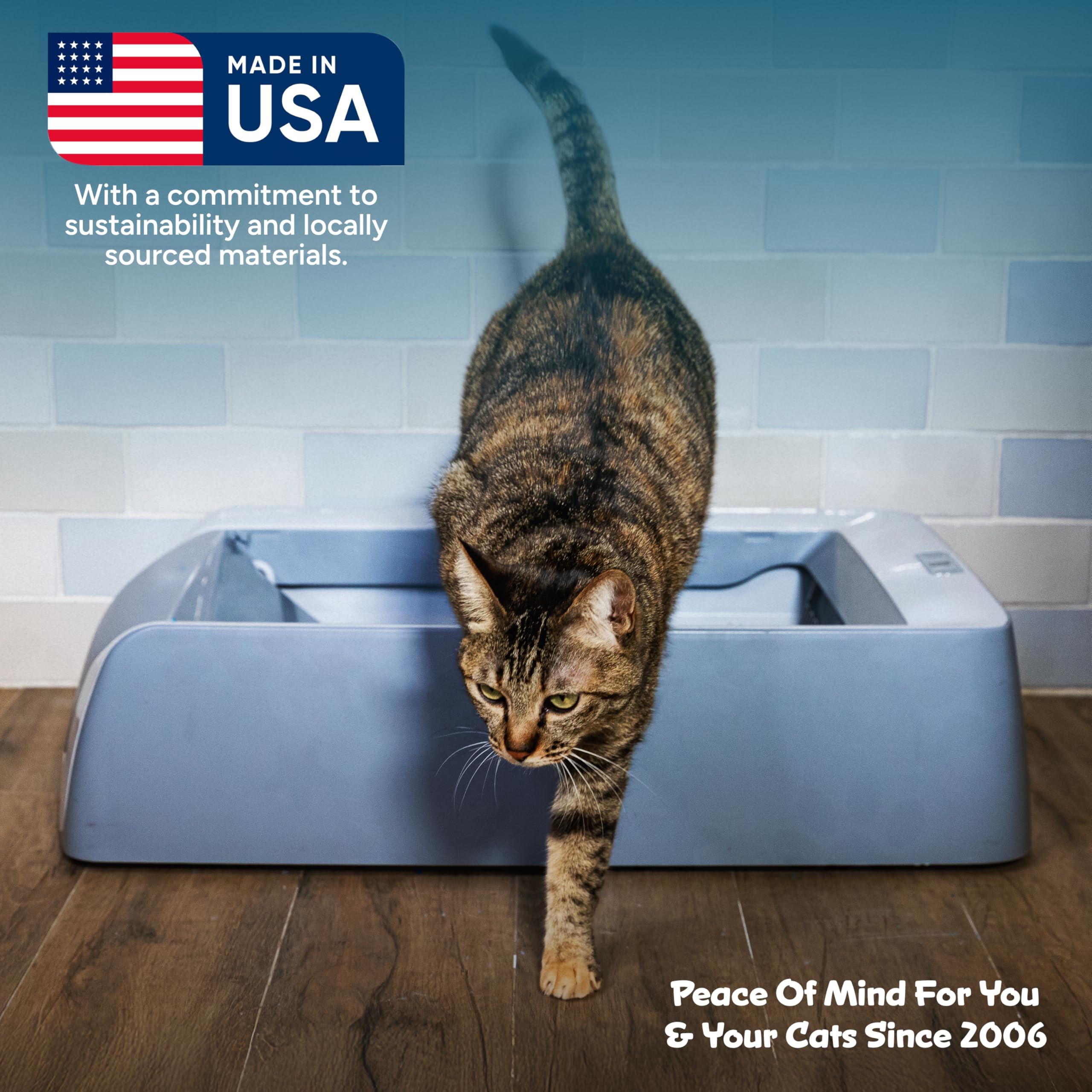 Forever Litter Tray compatibility image highlights easy setup with Petsafe Scoopfree