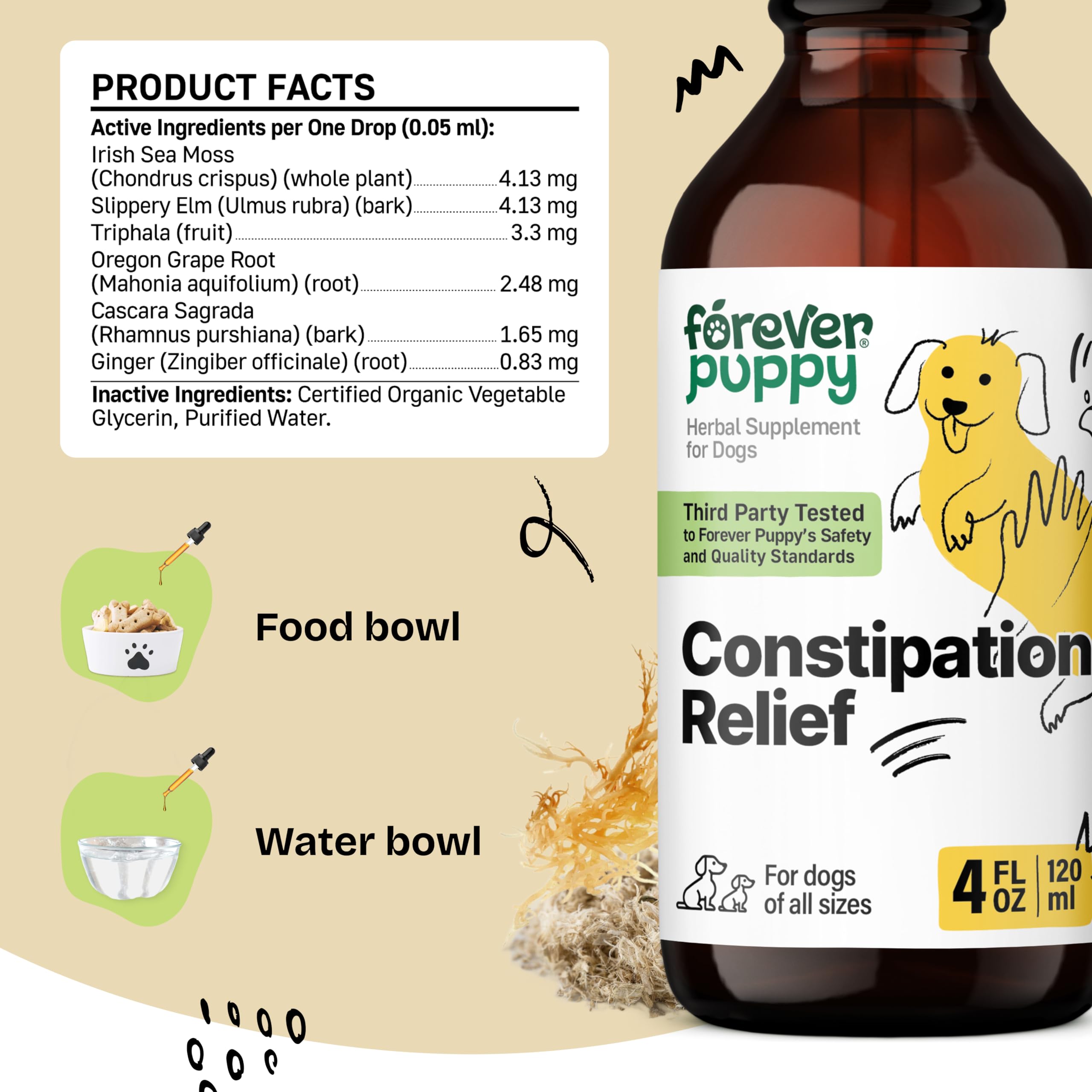 Forever Puppy dog-food-addition-easy-use dropper—simple administration for busy households.