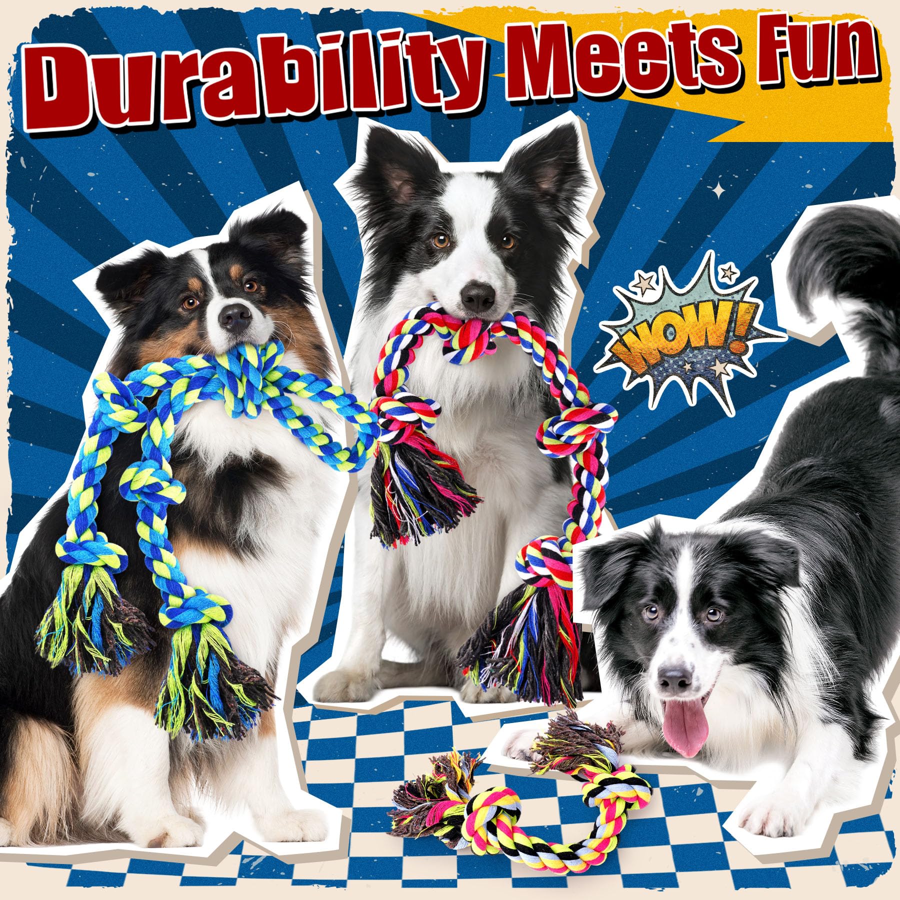 Forfon aggressive-chewer rope toy safety supervision during use.