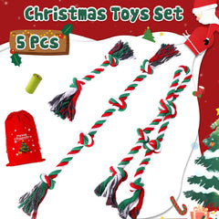 Forfon juguete de cuerda navideño para perro grande, resistente para tirones intensos.