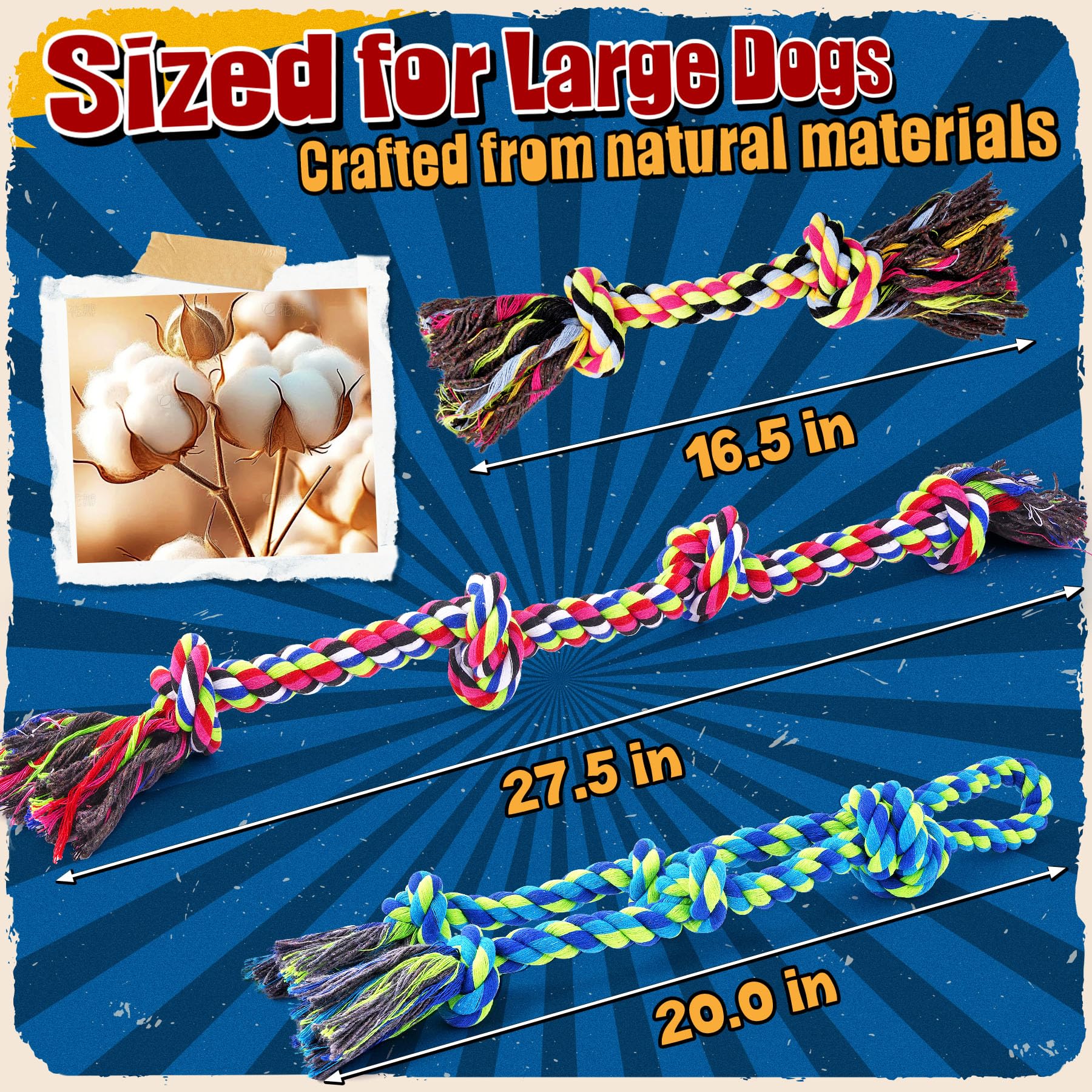 Forfon rope toy with easy-grip handles, ideal for interactive play.