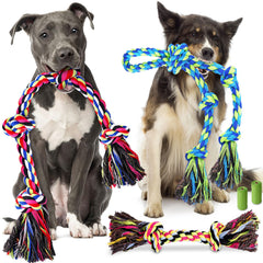Forfon rope toy set for tug-of-war, durable play for aggressive chewers.