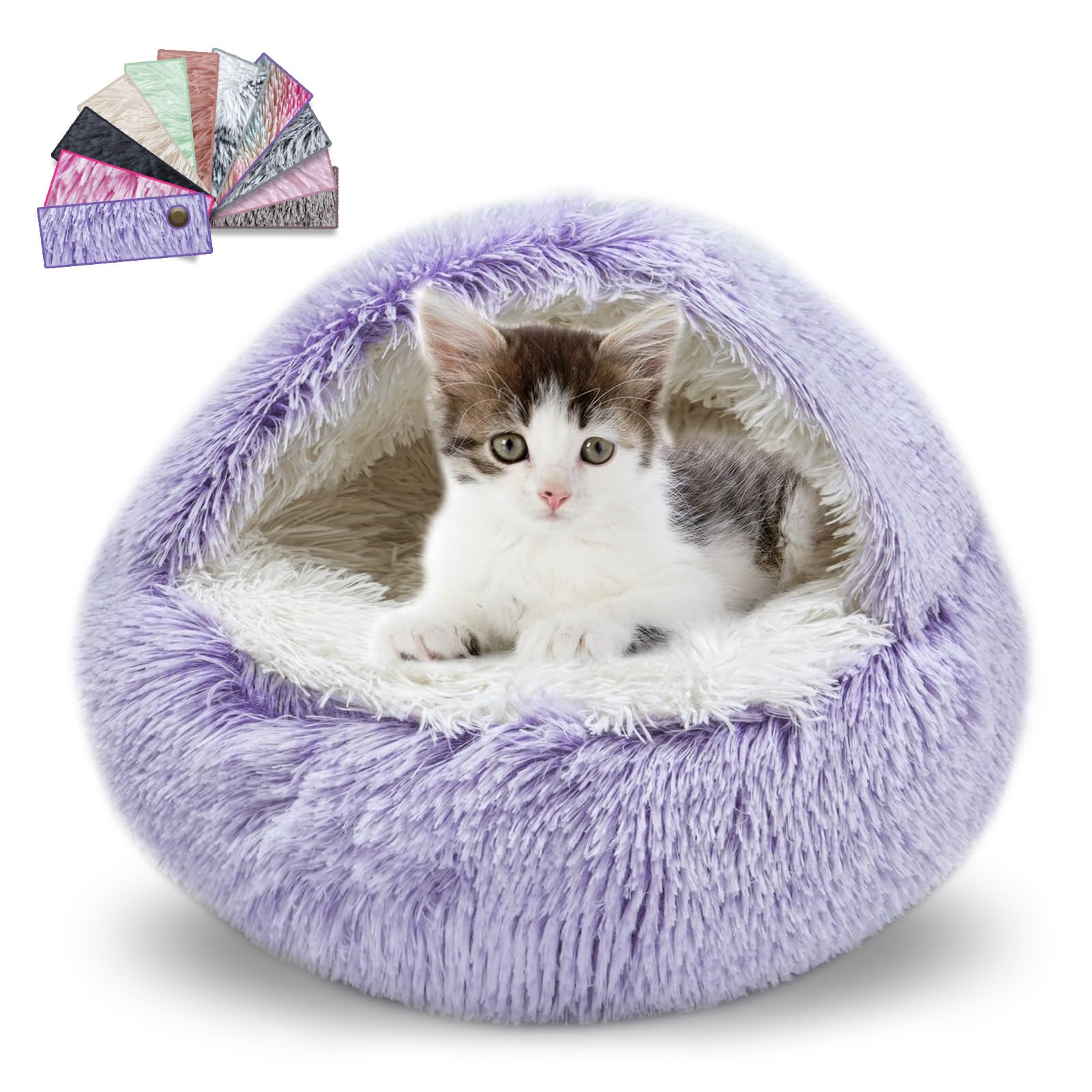 FORMYCATIE cat bed round cave interior for secure nesting and cozy retreat