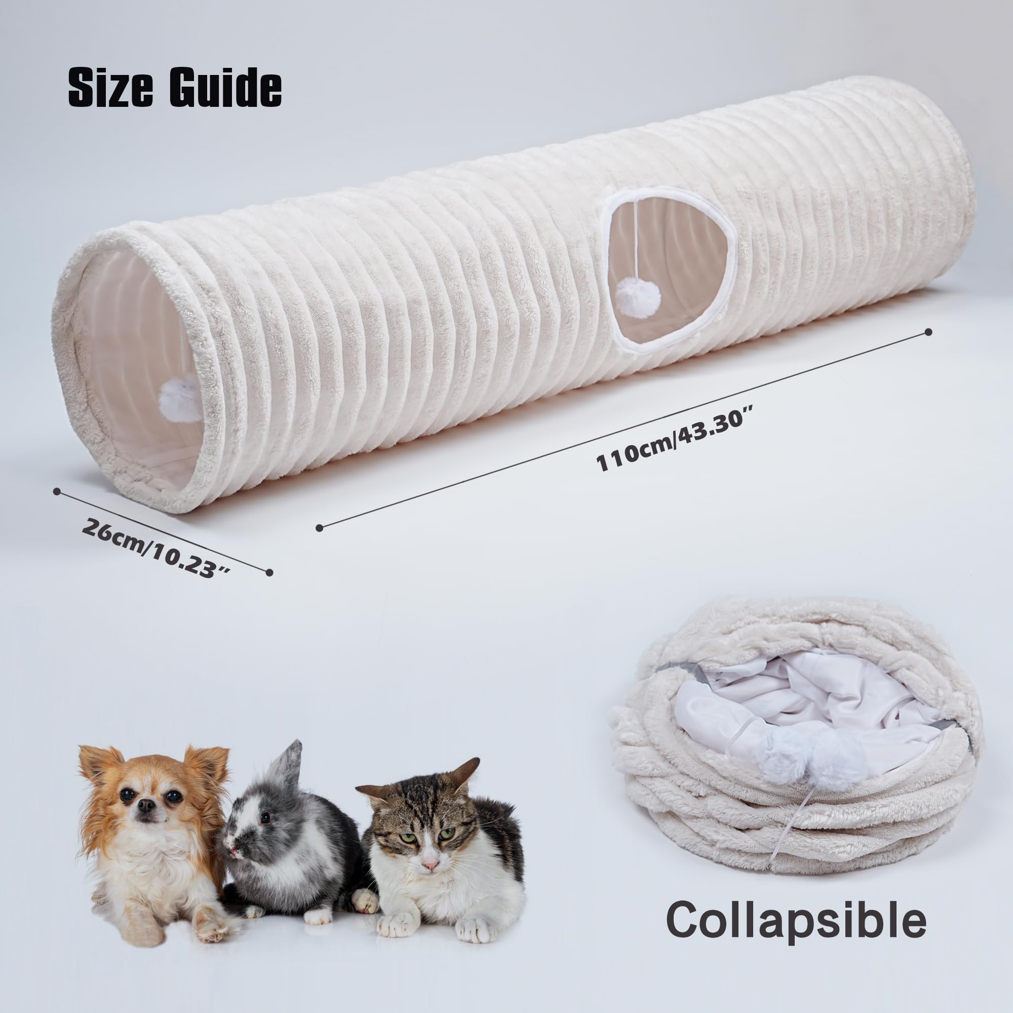 FORMYCATIE cat tunnel soft plush material provides cozy comfort for nap time