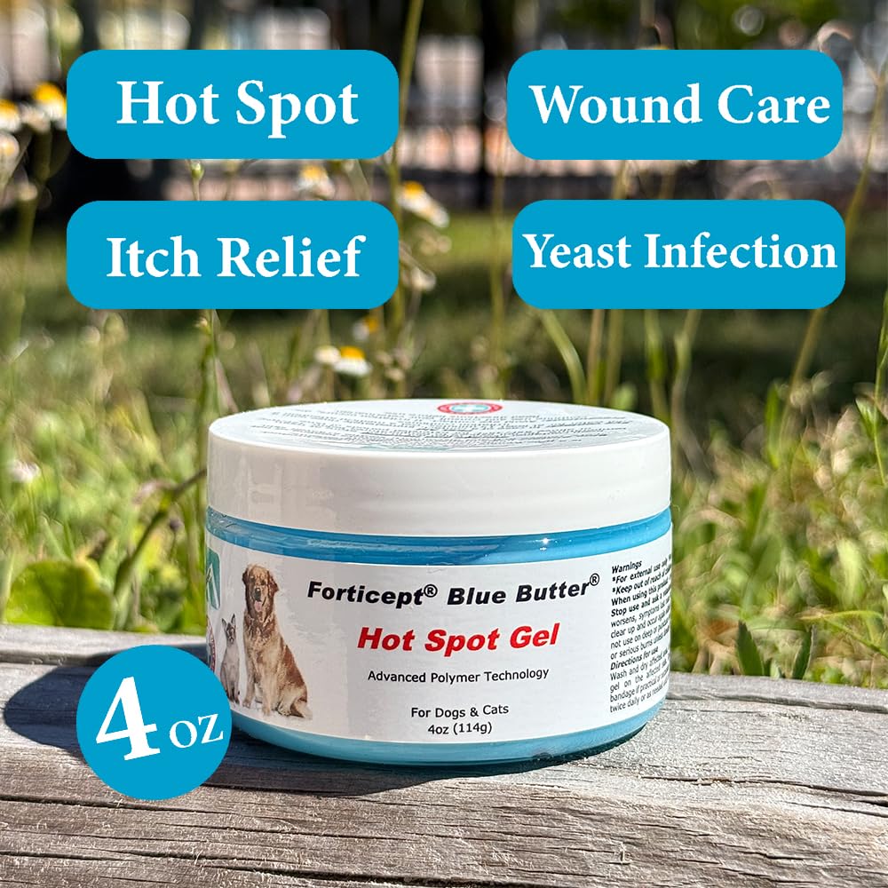 Forticept Blue Butter wound-care ointment application demonstrates quick relief for irritated skin.