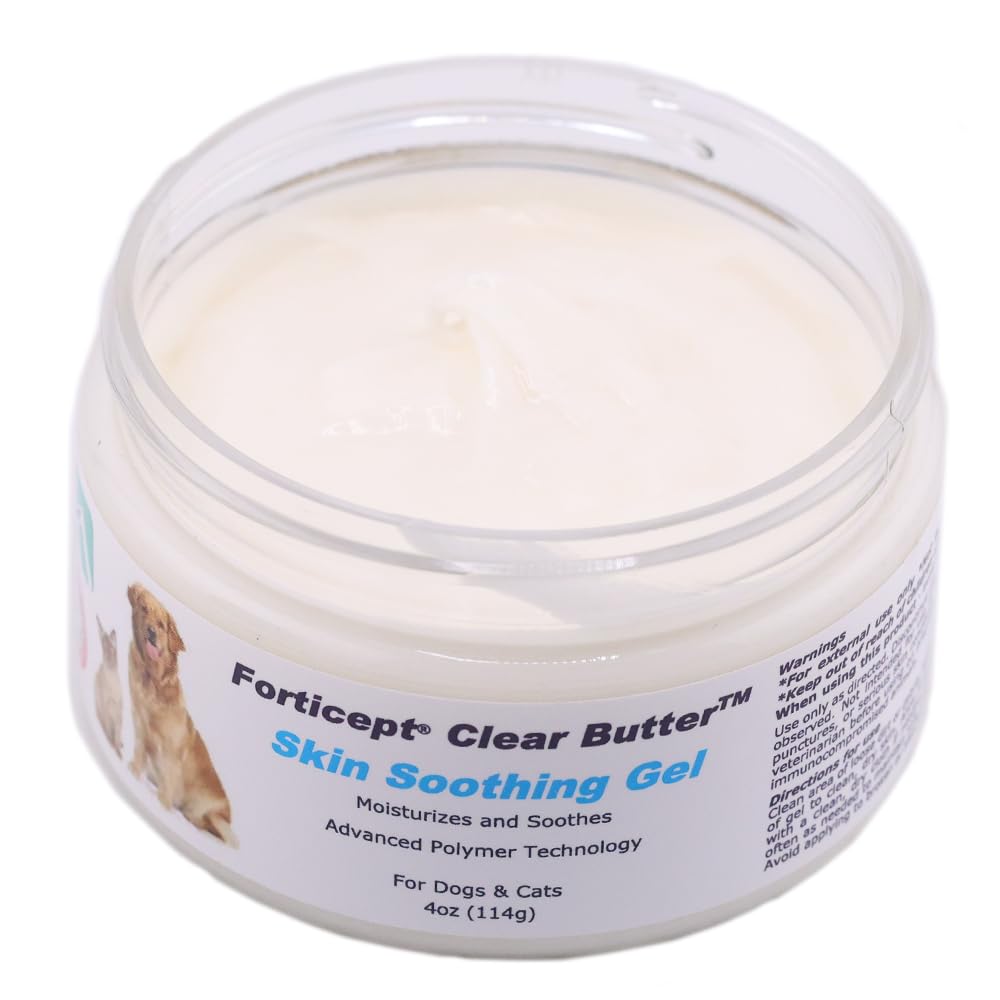 Forticept Clear Butter hydro gel application scene offers quick soothing relief for irritated skin.
