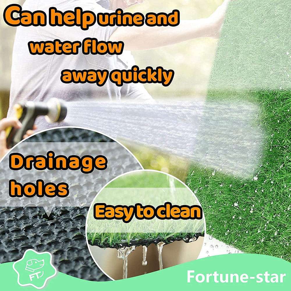 Fortune-star dog potty grass drainage-backed design demonstrates easy cleanup.