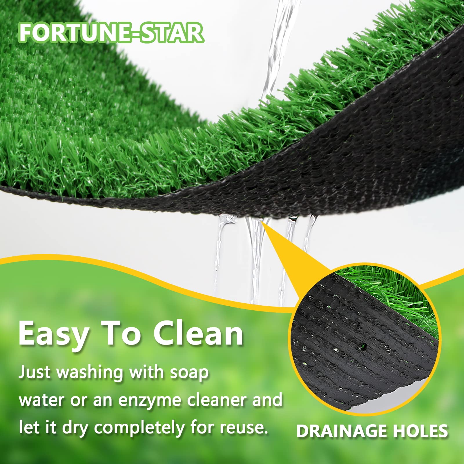 Fortune-star potty-training grass highlighting reusable surface for multiple seasons.