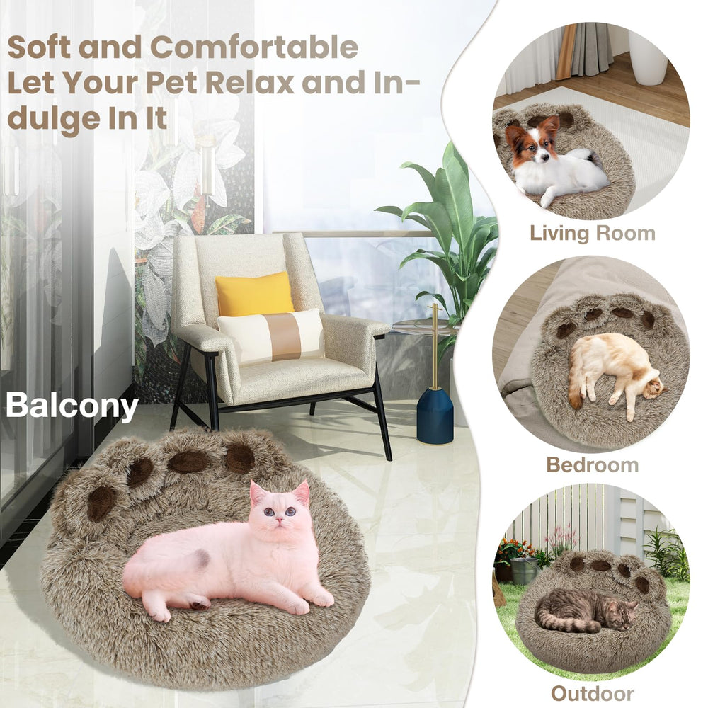 FortuneALL Calming Dog Bed plush filling cushions joints for comfort during naps.