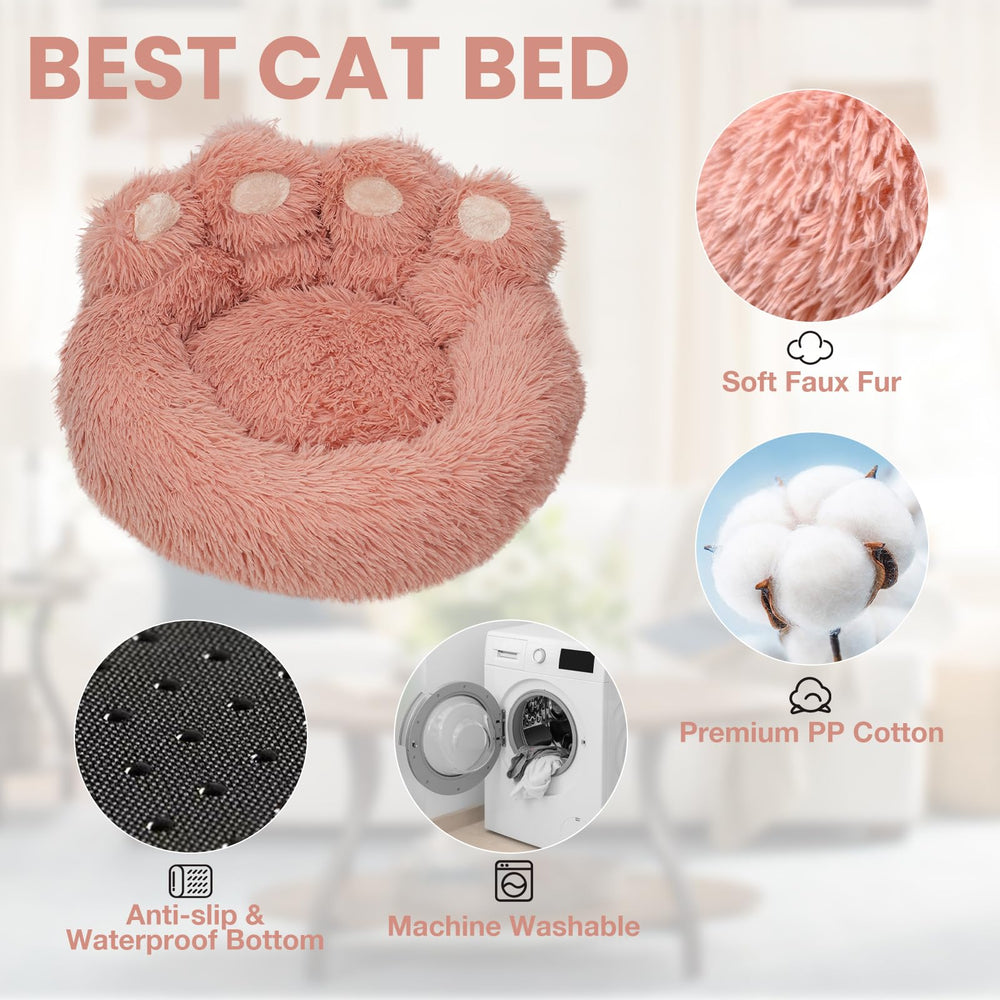 FortuneALL calming donut bed round shape highlights cozy curled-sleep spot.