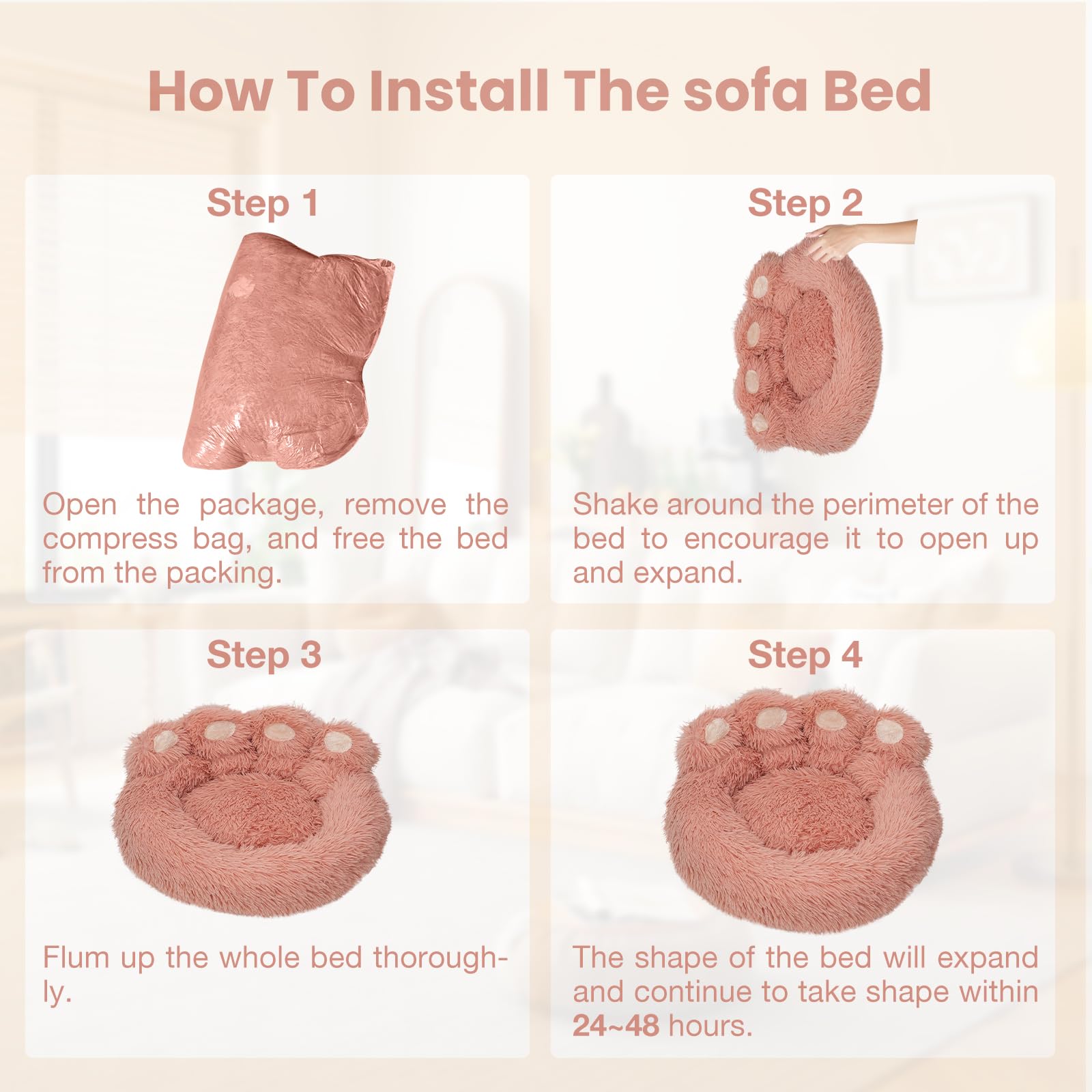 FortuneALL calming donut bed washable cover demonstrates easy care.