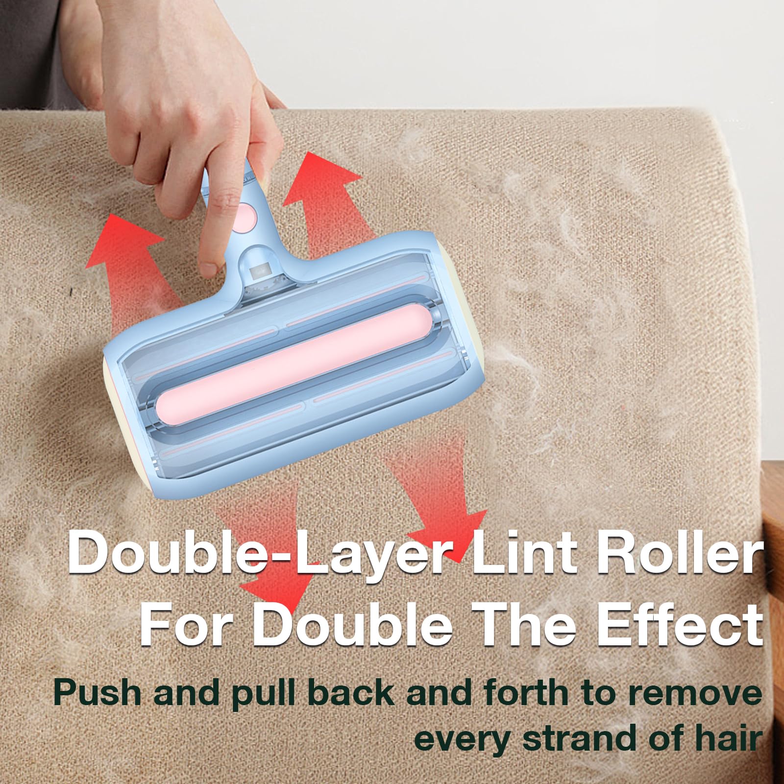 FortuneALL hair remover on furniture demonstrates easy hair removal