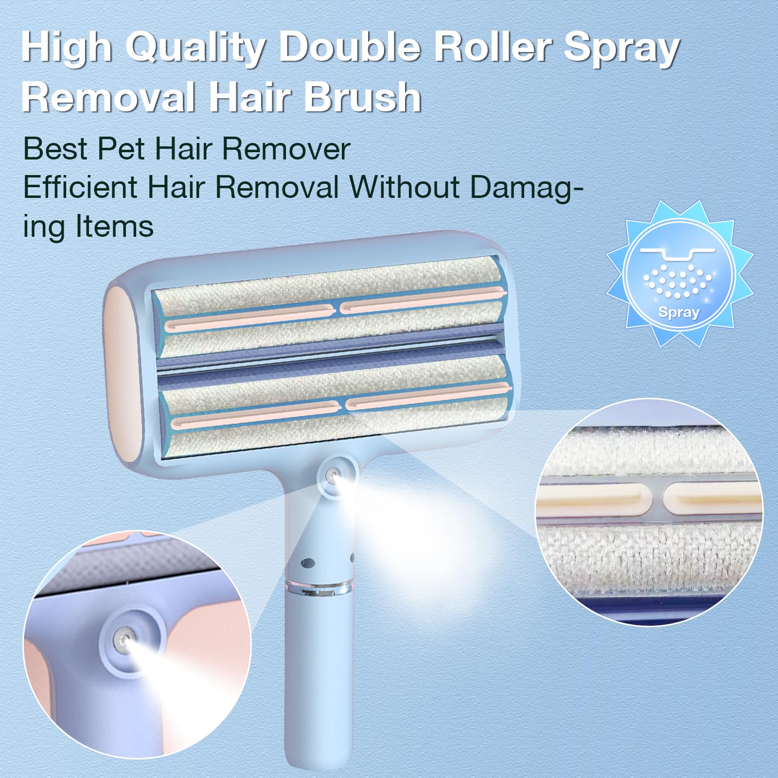 FortuneALL fur-bin reusable lint roller stores collected hair neatly