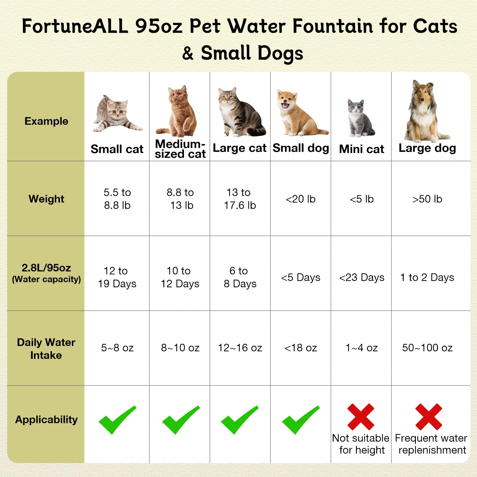 FortuneALL stainless steel water tray and filtration system for cleaner water.