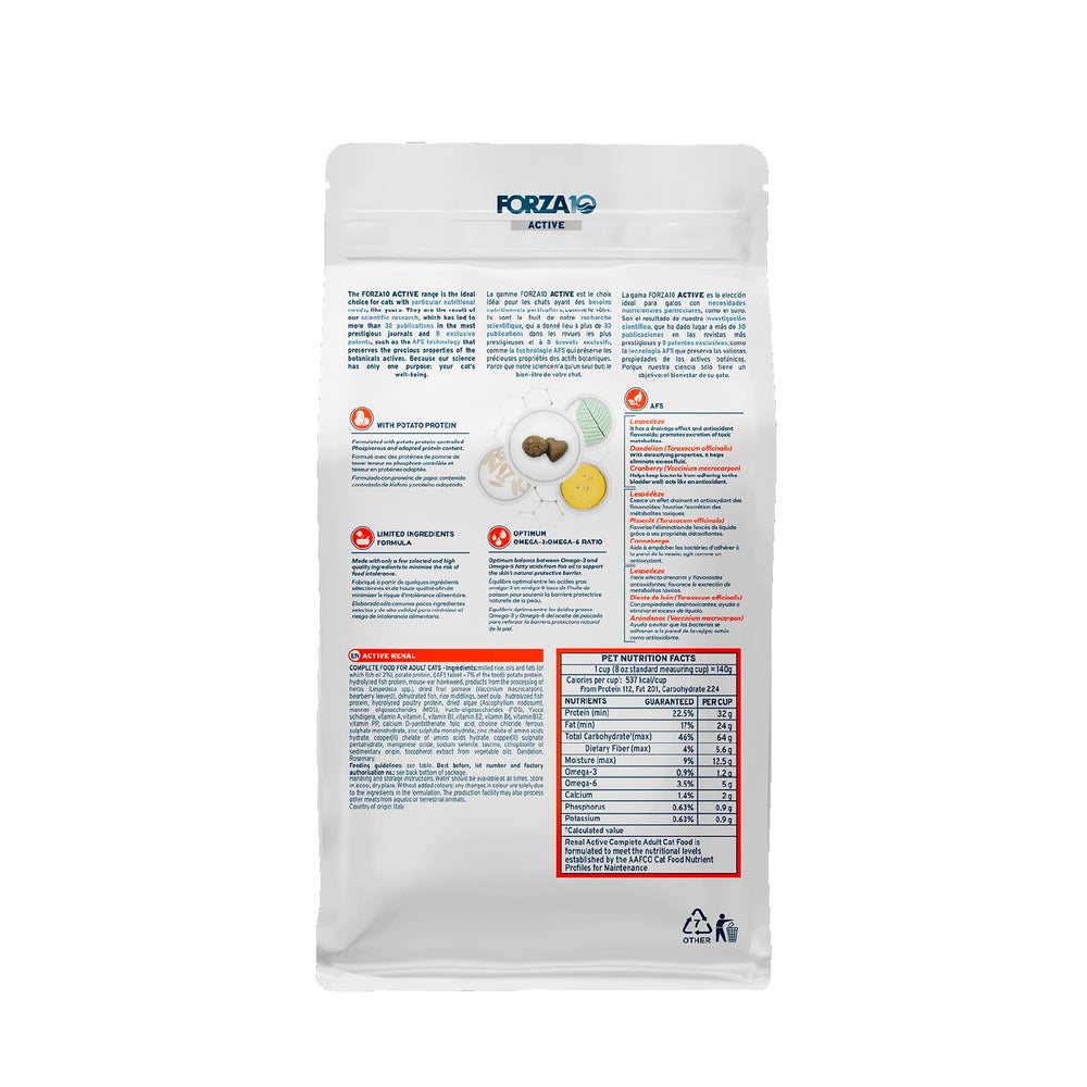 Forza10 gato proteina hidrolizada, nutrición controlada.