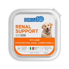 Forza10 lamb wet dog food can close-up shows non-GMO labeling