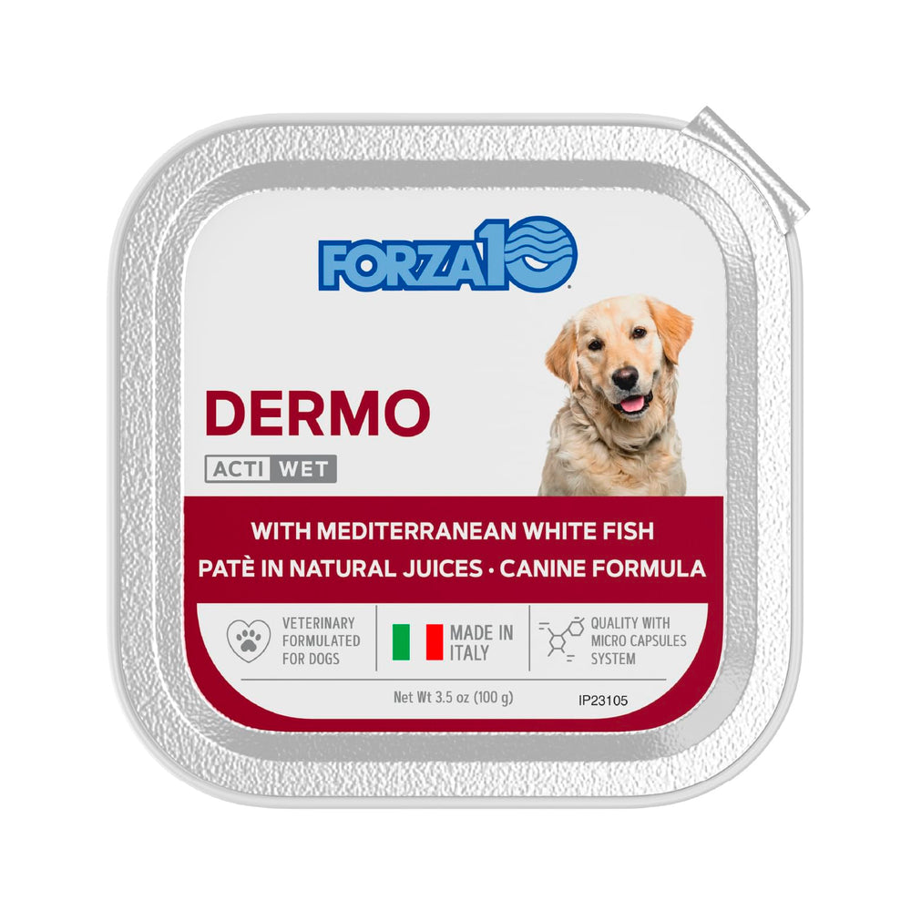 Forza10 vet-formulated dog food from Italy for skin and coat health.